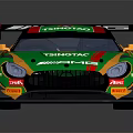AMG Green Race Car With Colorful Stripes And TANAX TOMATTO Logos