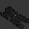 Futuristic Military Tank Exterior Design With Long Cannon Turret And Heavy Tracks