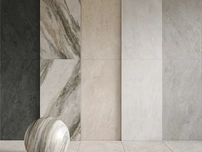 Modern Decorative Wall Components With Marble Texture And Various Color Panels 3d model