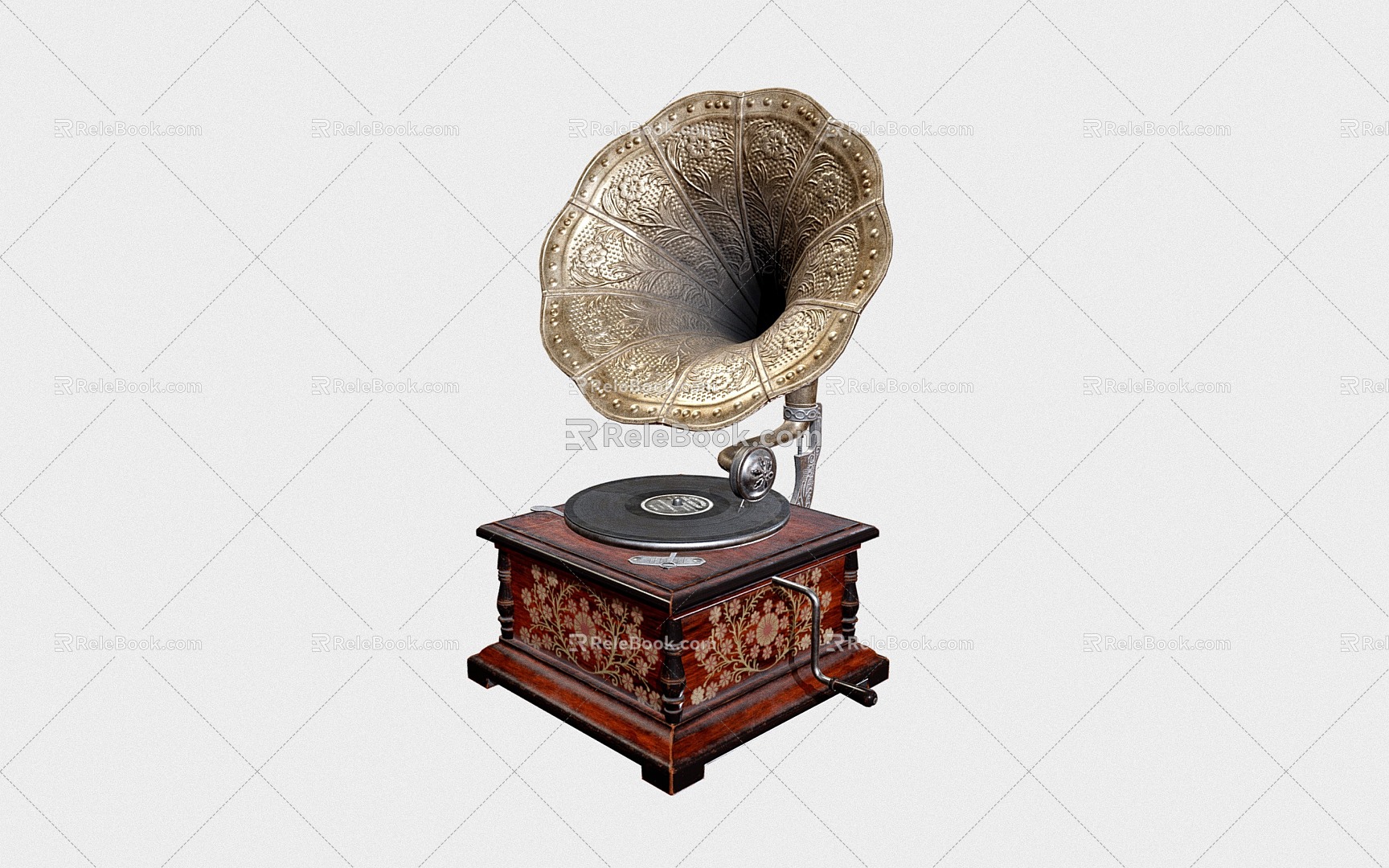 vintage phonograph old-fashioned phonograph 3d model