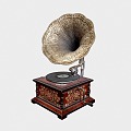 vintage phonograph old-fashioned phonograph 3d model