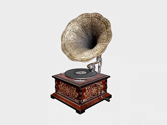 vintage phonograph old-fashioned phonograph 3d model