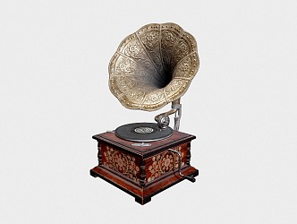 vintage phonograph old-fashioned phonograph 3d model