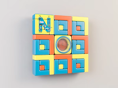 Cartoon children's wall clock 3d model