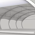 Modern Transparent Canopy with Curved Metal Frame Structure for Outdoor Patio Shade Solution