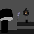 Modern Table Lamps With Dome Shade And Circular Light Metal Base Design