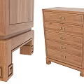 Traditional Style Wooden Chest of Drawers with Golden Handles and Carved Leg Details