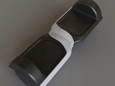 Modern Electric Hoverboard With Black White Design And Dual Anti Slip Footboard 3d model