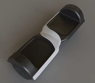 Modern Electric Hoverboard With Black White Design And Dual Anti Slip Footboard 3d model