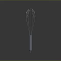Two Household Kitchen Whisks With Silver And Blue Metal Handles For Daily Cooking Use