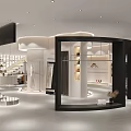 Modern Clothing Store Featuring Stylish Window Display Mannequins Green Plants And Glass Door