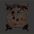 Ornate Metal Chair With Floral Leaf Patterns Intricate Back And Patterned Seat