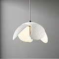 Contemporary White Pendant Light With Textured Folded Shade And Warm Illumination