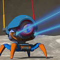 Blue And Orange Mechanical Crab Garden Ornament With Unique Sculpture Design For Outdoor Decor