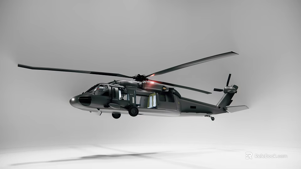 Modern Military Helicopter In Flight Showcasing Rotors And Body Details 3d model 
