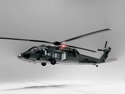 Modern Military Helicopter In Flight Showcasing Rotors And Body Details 3d model
