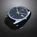 Modern Stylish Black Watch With Roman Numeral Dial And Leather Strap