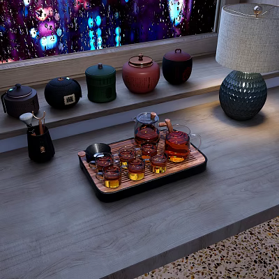 New Chinese Tea Set Tea Set 3d model