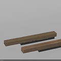 Modern Wooden Strips With Black Bases For Minimalist Interior Decor