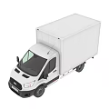 White Box Truck With Double Rear Doors And Side View For Cargo Transportation