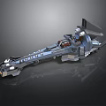 Futuristic Lego Style Sci Fi Spaceship Model With Cockpit And Metallic Engines