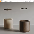 poliform modern side table solid wood side table chandelier 3d model