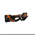 Modern Orange And Black Weapon With Sleek Design Scope And Tactical Components 3d model
