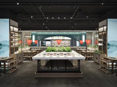 New Chinese Hot Pot Restaurant 3d model