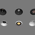 Modern Downlights and Spotlights in Black and White with Recessed Design and LED Bulbs