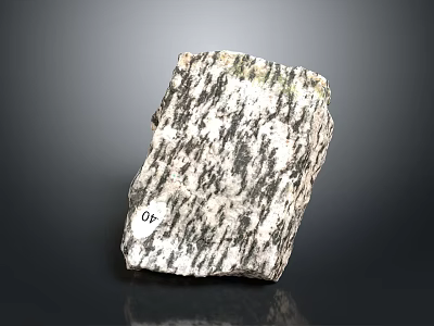 Natural Textured Stone Block With Gray And White Patterns For Decorative Use 3d model