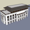 Traditional Chinese Style Office Building With White Exterior And Classic Roof Design