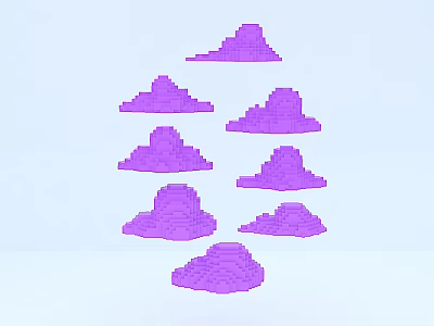 Pixelated White Cloud 3d model