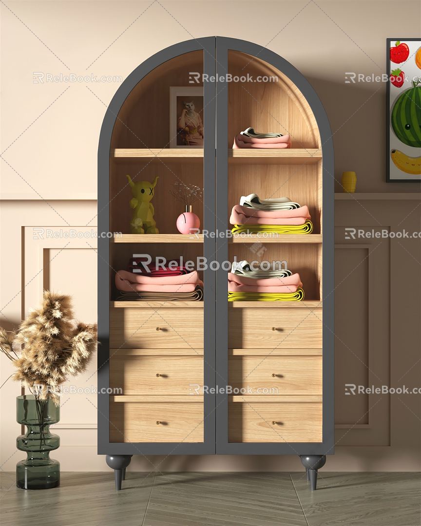 American Style Wardrobe Entrance Side Cabinet 3d model