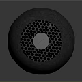 Cylindrical Speaker Device With Mesh Top Black Bottom Orange Middle Section And Ba2096 Label
