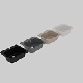 Black Single Bowl Kitchen Sink With Central Drain And Smooth Surface