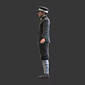 Man in Military Uniform Standing Pose with Cap Belt and Boots 3d model