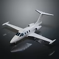 White Small Passenger Jet With Streamlined Design Parked On Shiny Reflective Surface 3d model