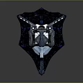 Futuristic Glowing Blue Shield With Central Mechanical Structure And Intricate Details