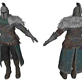Modern game character armor warrior 3d model