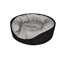 Comfortable Round Pet Bed With Soft Light Interior And Black Exterior 3d model