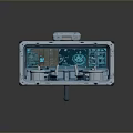 Futuristic Sci Fi Capsule Interior Design With White Blue Color Control Panels And Seats