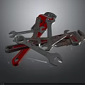 Various Types Of Red And Silver Wrenches Tools For Equipment Maintenance