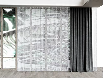 modern curtain gauze curtain 3d model