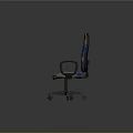 Modern Blue Office Chairs With Patterned Design Armrests And Wheeled Base 3d model