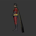 Detailed 3D Rendered Superhero Character In Red Costume With Yellow Belt And Black Cape