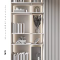Modern White Bookshelves With Books Decorative Ornaments And Stylish Design