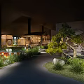 Scenic Mountain View Restaurant With Large Glass Windows Wooden Structure And Ambient Greenery Lighting
