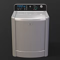 F&E Silver Upright Washing Machine With Modern Control Panel For Home Use Design 3d model