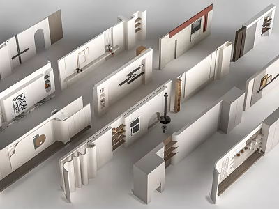 Modern Wall Panels Design For Home Interior With Various Styles And Decorative Details 3d model