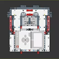 Contemporary Modular Furniture Design With White Grey Red And Blue Components